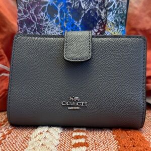 Coach Pebbled Gray Leather Wallet